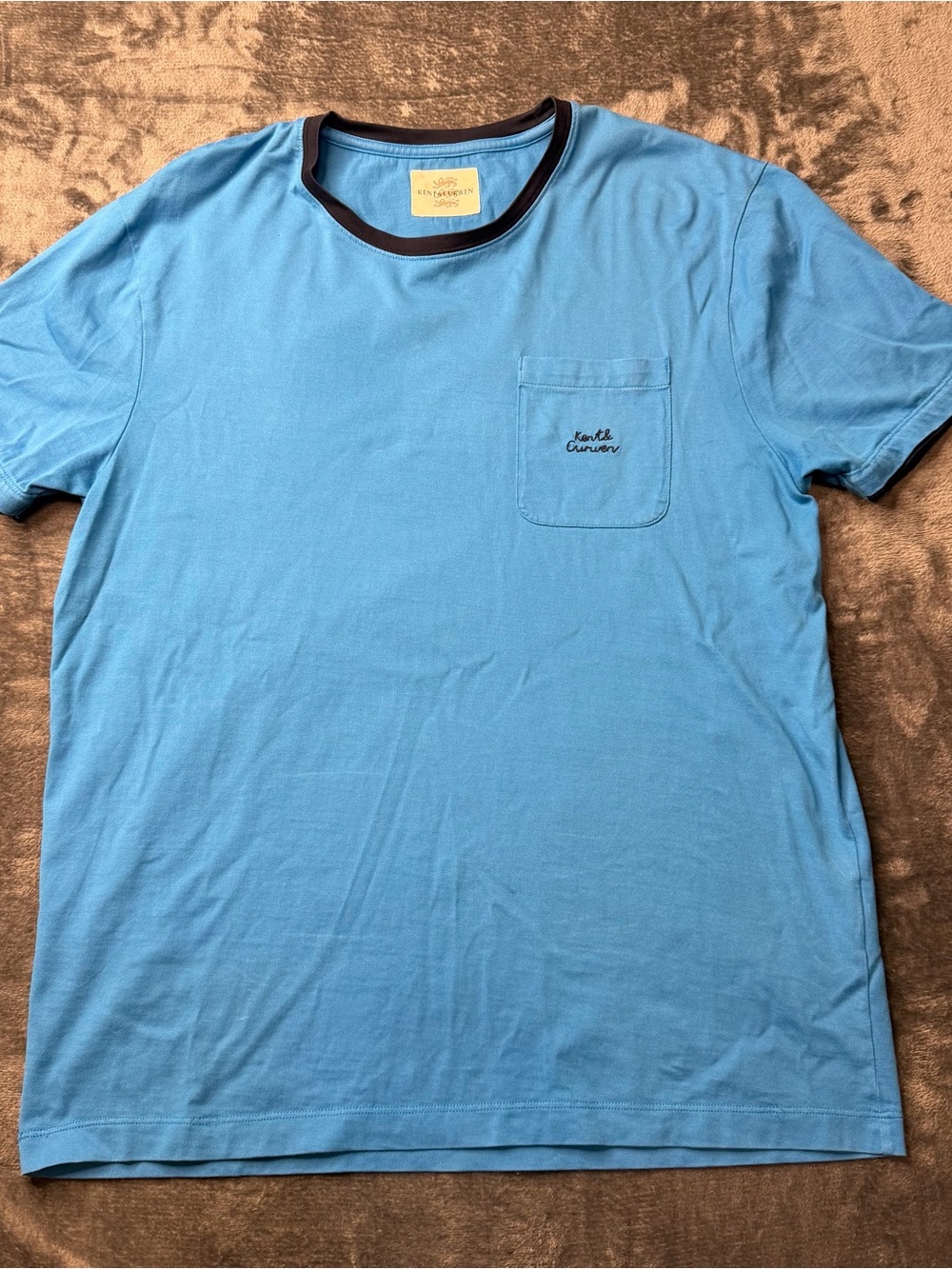 Kent & Curwen Sky Blue Short Sleeve Pocket Ringer Tee